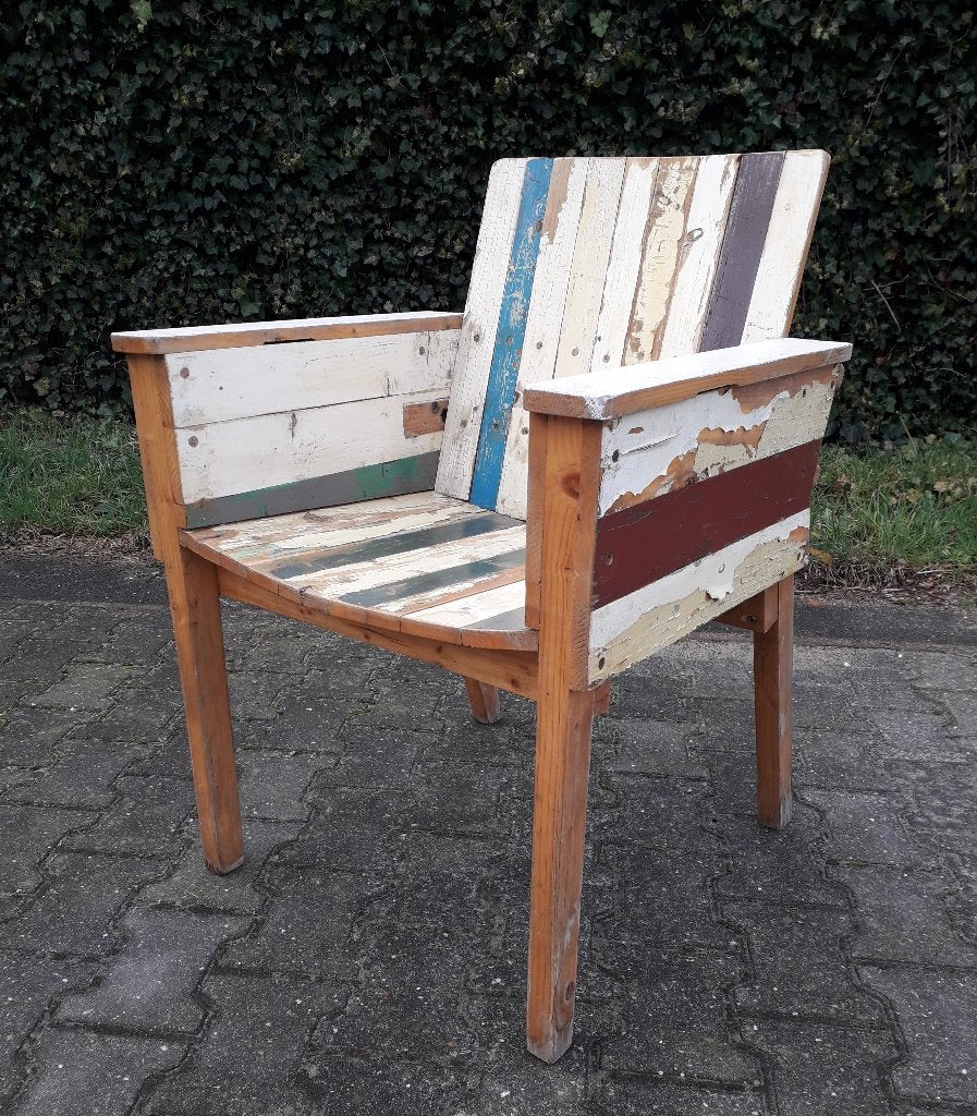 Sloophouten stoel met fijne zithouding, Ophalen, Gebruikt, Hout, Eén