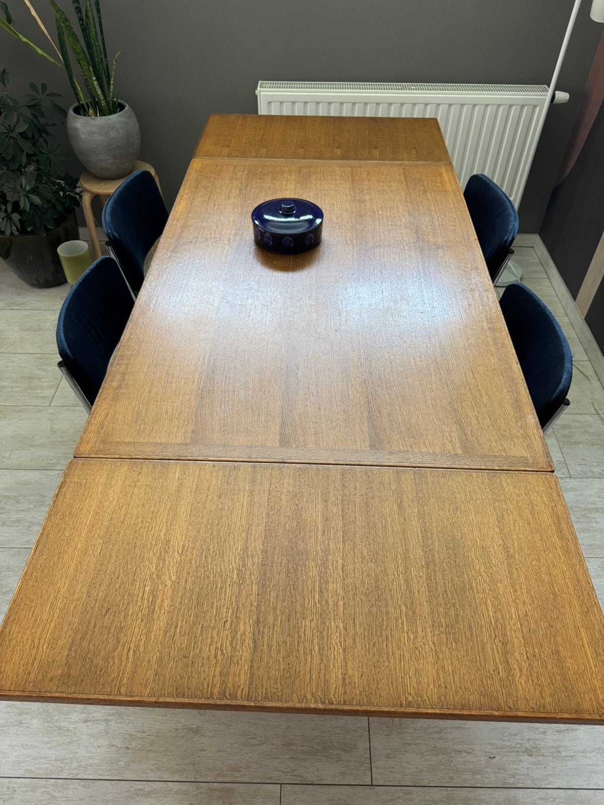 Vintage uitschuifbare tafel, Ophalen, Zo goed als nieuw, Rechthoekig, 50 tot 100 cm
