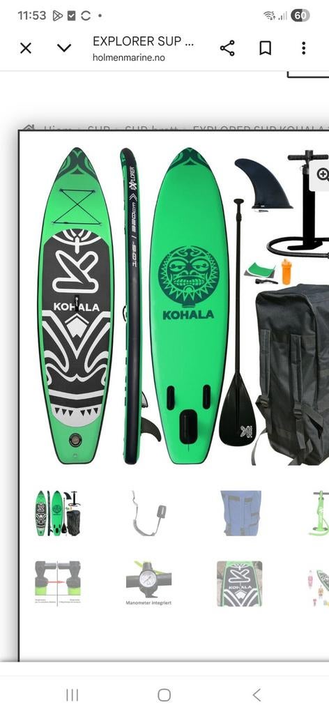 Kohala explorer sup board groen nog nieuw, Ophalen, Nieuw, SUP-boards