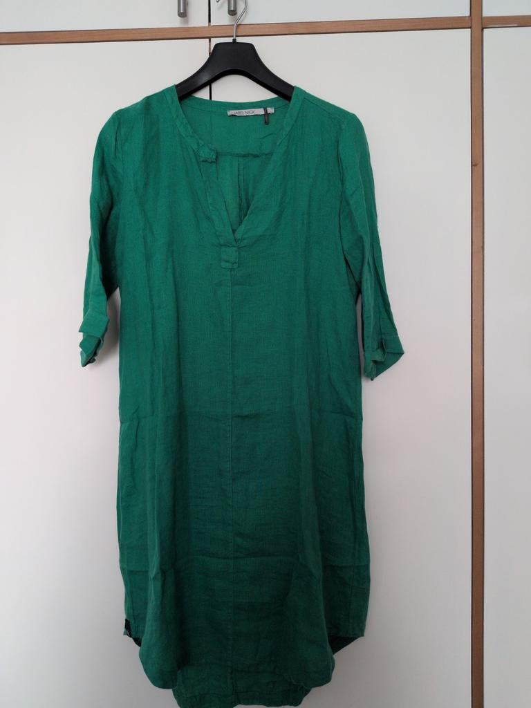 Linnen jurk maat M, Kleding | Dames, Maat 38/40 (M), Ophalen of Verzenden, Zo goed als nieuw, Onder de knie