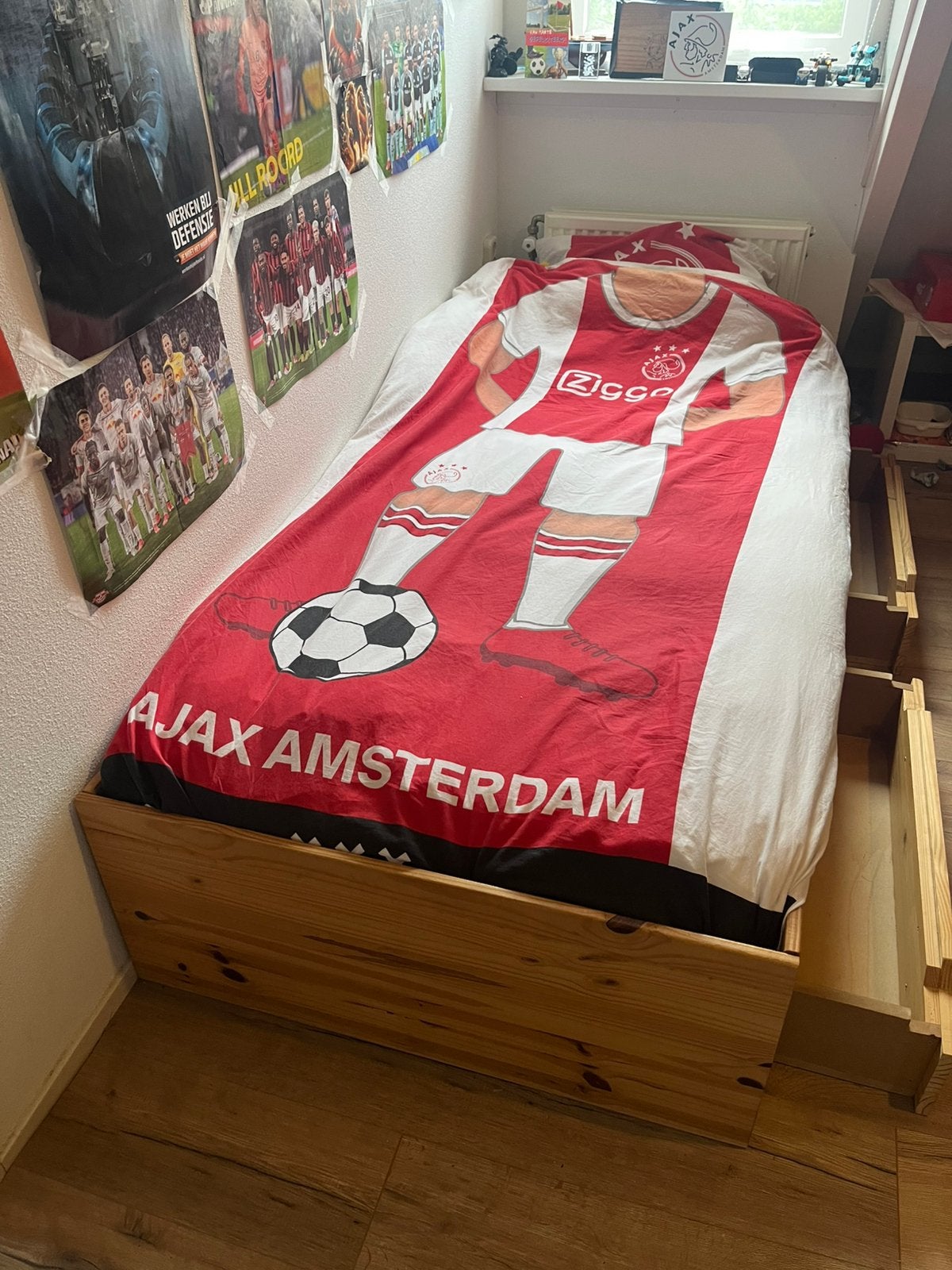 Eenpersoonsbed, Huis en Inrichting, Ophalen, Eenpersoons, Wit, 200 cm