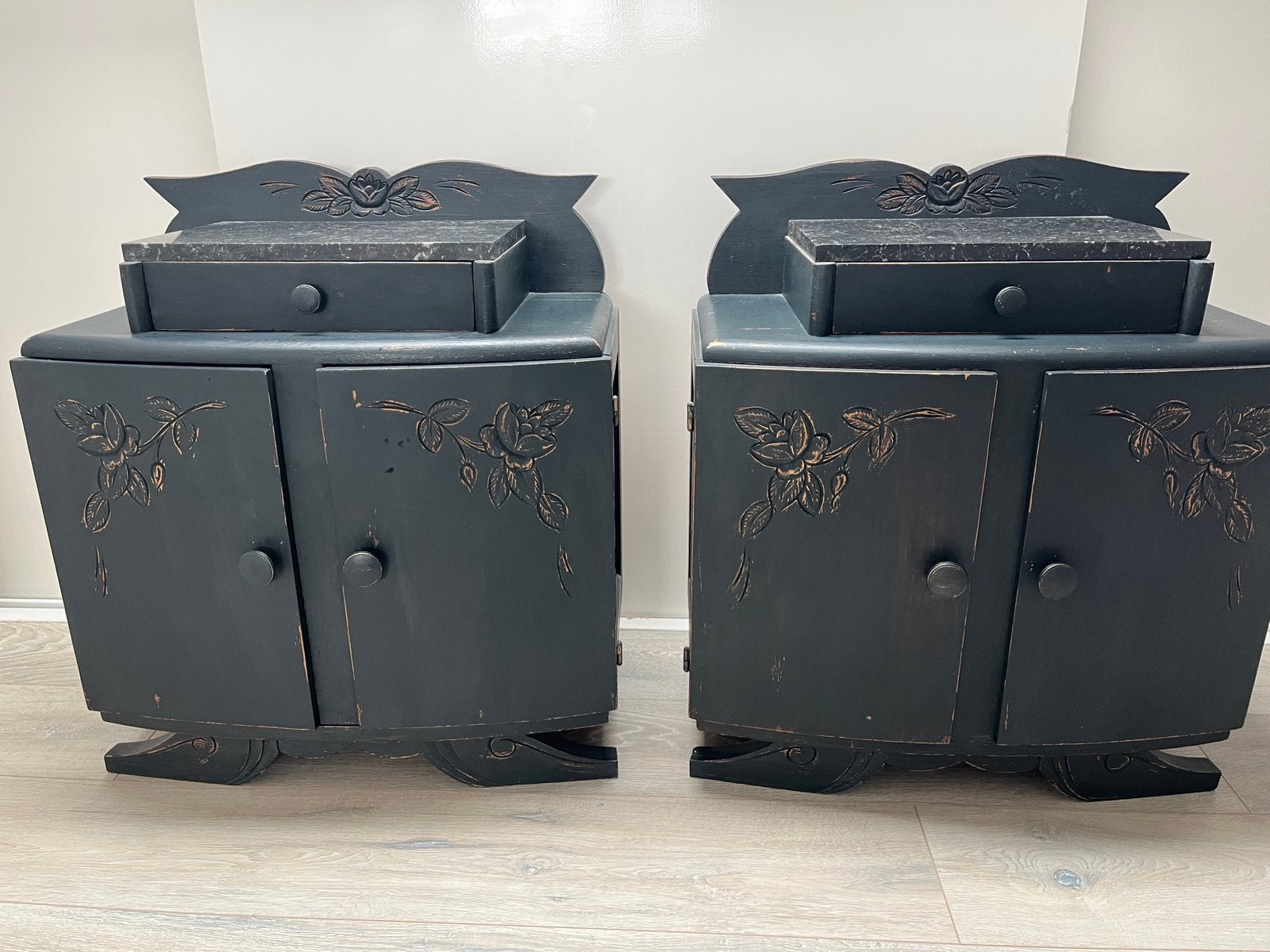 Twee grijze vintage kastjes., Huis en Inrichting, Kasten | Overige, Zo goed als nieuw, Ophalen