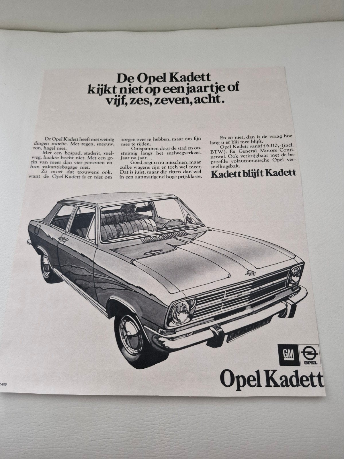 Originele Opel Kadett advertentie (ca. 32 x 24 cm), Ophalen of Verzenden, 1980 tot heden, Tijdschrift