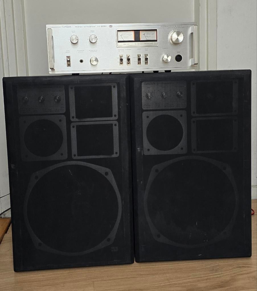 SABA Professional 1300 Speakers met SABA VS 2080 Versterker, Ophalen, Gebruikt, 120 watt of meer, Overige merken