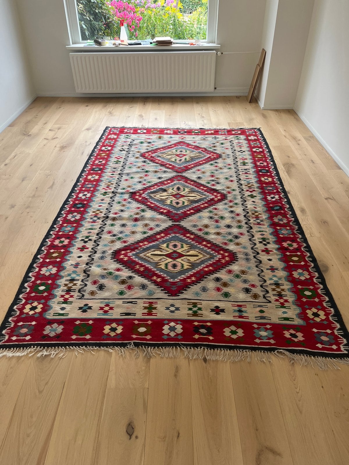 Vintage Handgeweven Kelim Tapijt - 1.80 x 3.00 m, Huis en Inrichting, Stoffering | Tapijten en Kleden, Ophalen, Gebruikt, 150 tot 200 cm