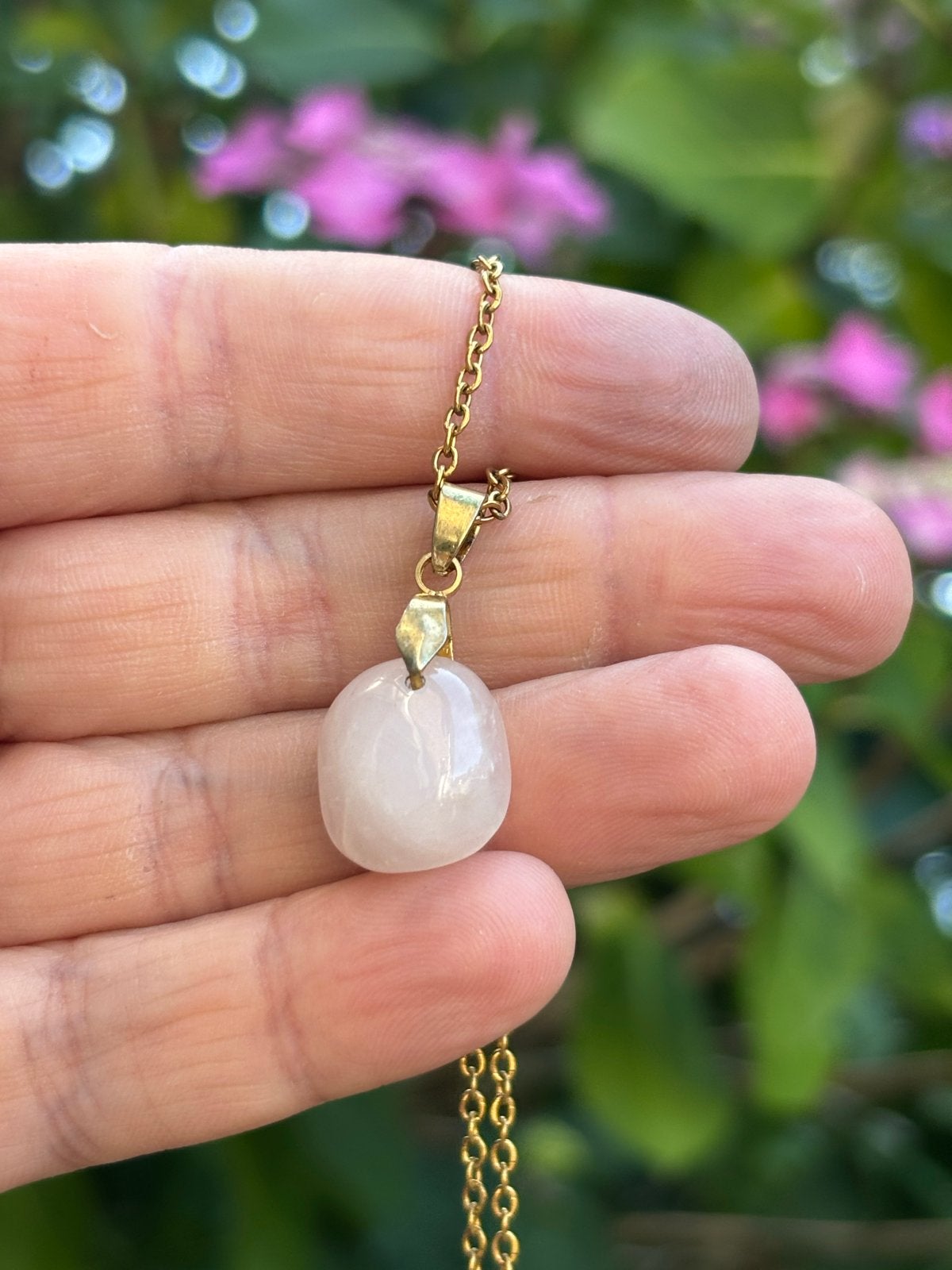 Rozenkwarts Edelsteen Ketting RVS - Handgemaakt, Sieraden, Tassen en Uiterlijk, Kettingen, Nieuw, Ophalen of Verzenden, Steen of Mineraal