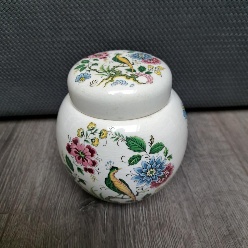 Vintage Sadler Ginger Pot met Deksel met Pauw, Ophalen of Verzenden