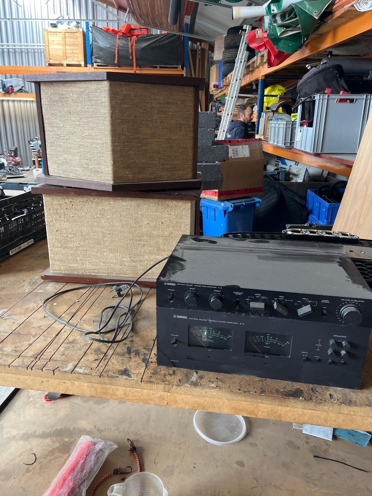 Vintage Yamaha C-2/B-2 Versterker met Bose 901 Speakers, Gebruikt, Yamaha, Ophalen of Verzenden, 120 watt of meer