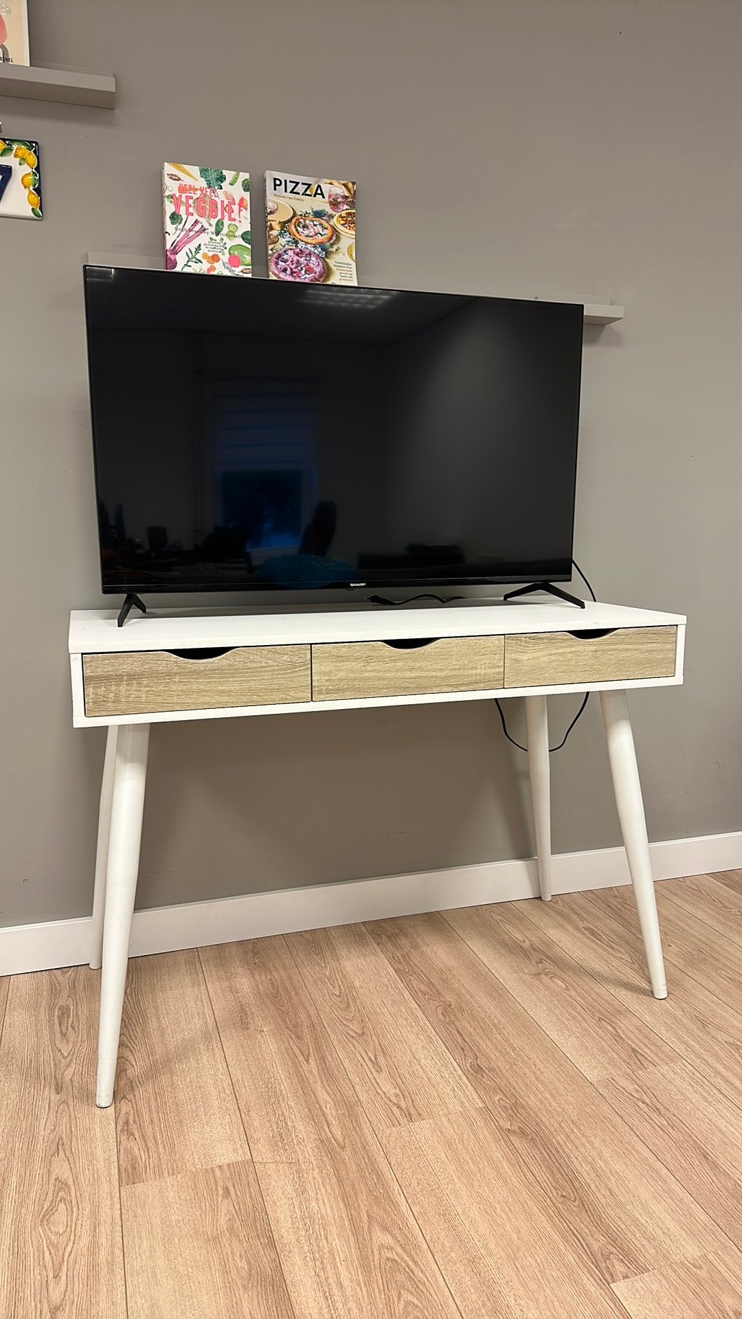 Leuke sidetable/kaptafel met stalen poten, Ophalen, Gebruikt, 50 tot 100 cm, Minder dan 100 cm
