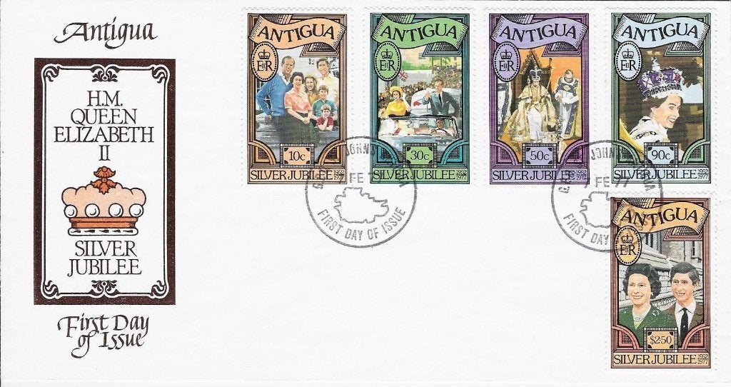 19 stuks FDC Silver Jubilee H.M. Queen Elizabeth II, Ophalen of Verzenden, Onbeschreven, Rest van de wereld