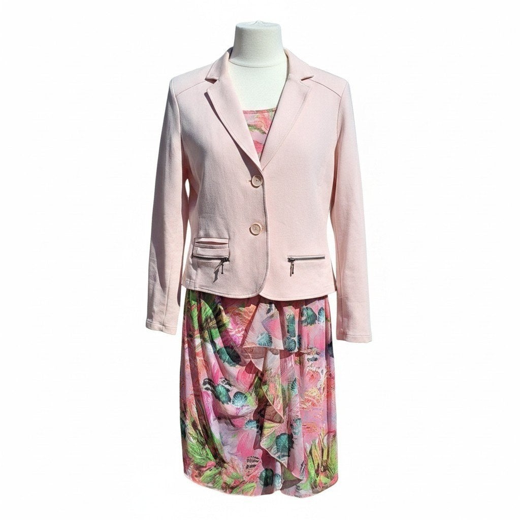 Enjoy 2-delige dames set - jurk + blazer  maat XL, Kleding | Dames, Ophalen of Verzenden, Zo goed als nieuw, Roze, Jurk