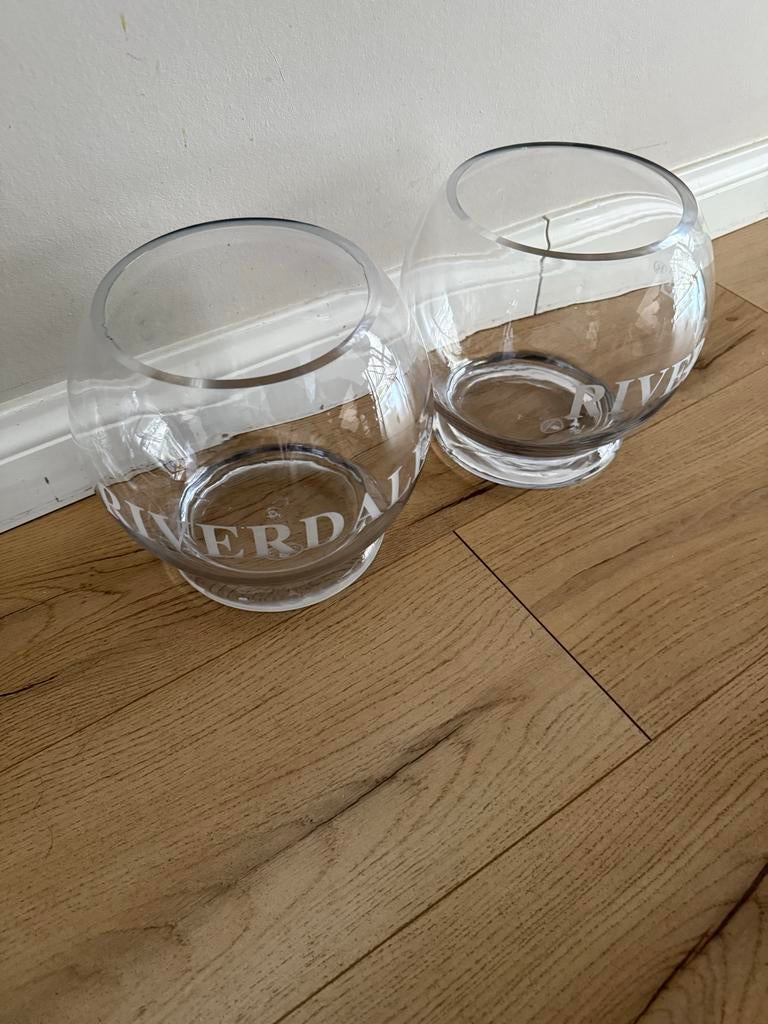 Ronde glazen vazen van Riverdale, Gebruikt, Overige kleuren, Ophalen of Verzenden, Glas