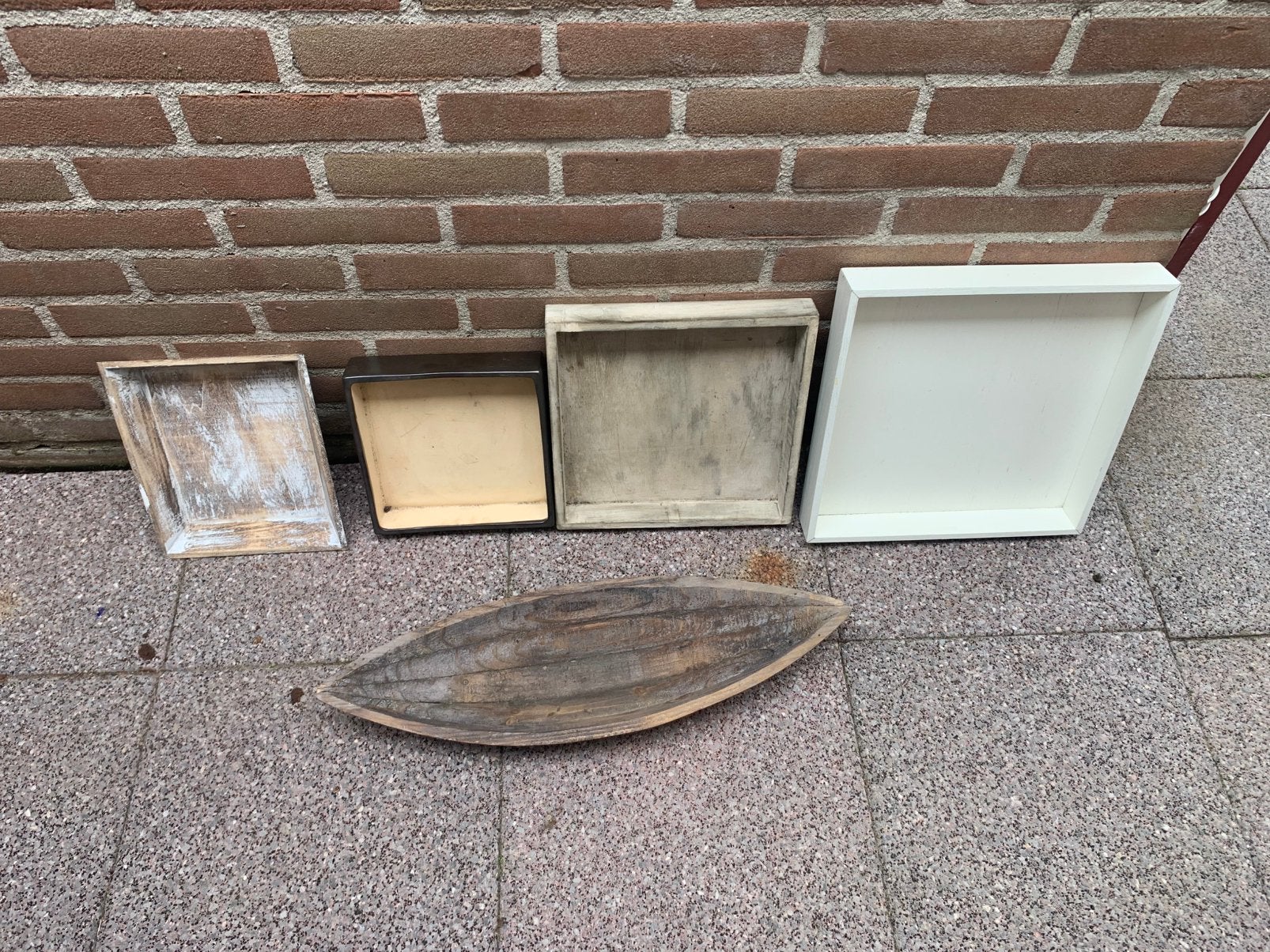 Verschillende vierkante bakjes van hout en steen, Ophalen, Zo goed als nieuw, Vierkant, Hout