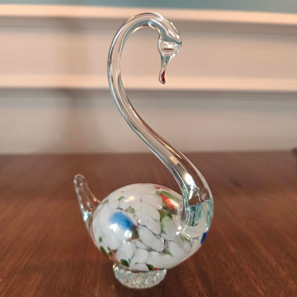 Prachtige Grote MURANO Glass Zwaan (28cm) Perfecte Staat!, Antiek en Kunst, Antiek | Glas en Kristal, Ophalen of Verzenden