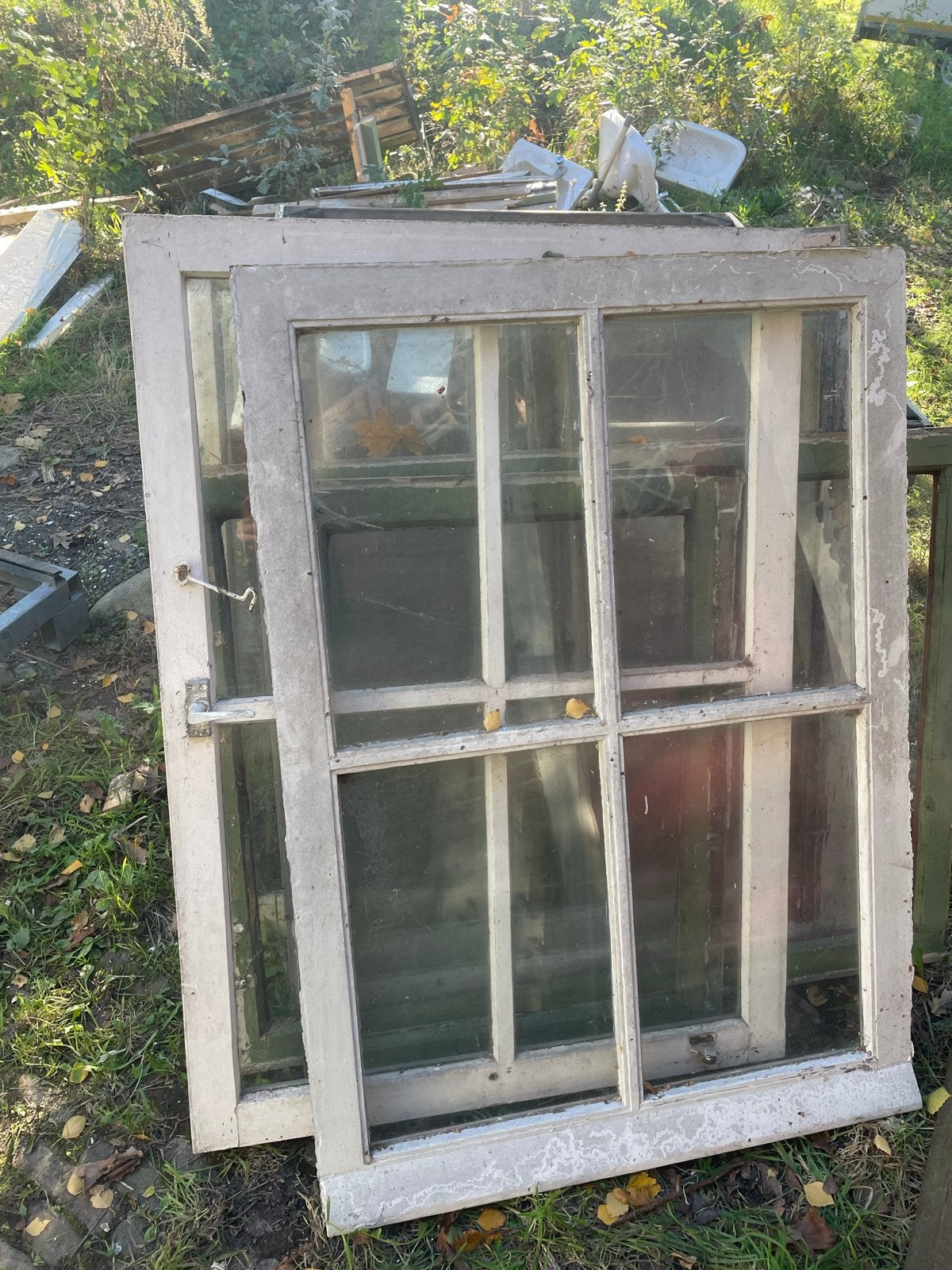 Houten kozijnen met enkel glas, Gebruikt, Raamkozijn, Ophalen of Verzenden, Inclusief glas