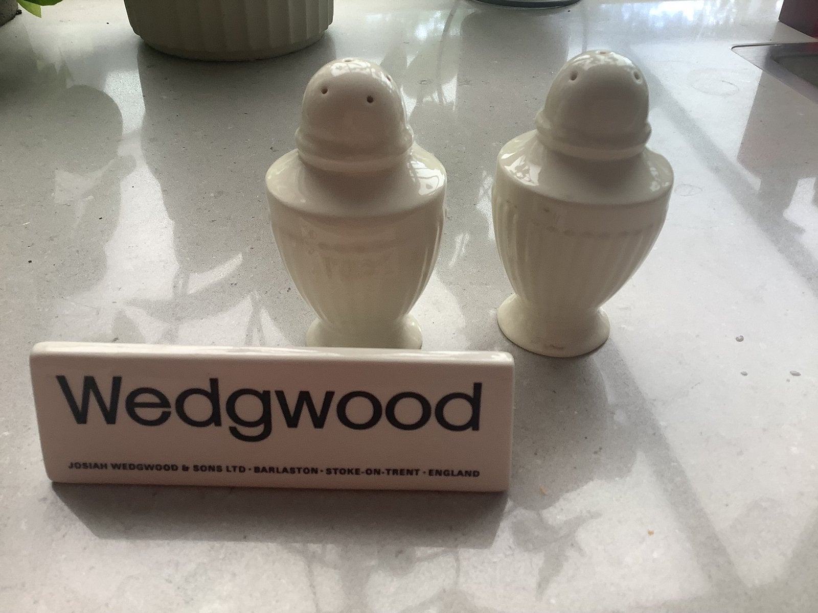 Zgan peper- en zoutstel WEDGWOOD EDME., Overige typen, Ophalen of Verzenden, Zo goed als nieuw, Wedgwood