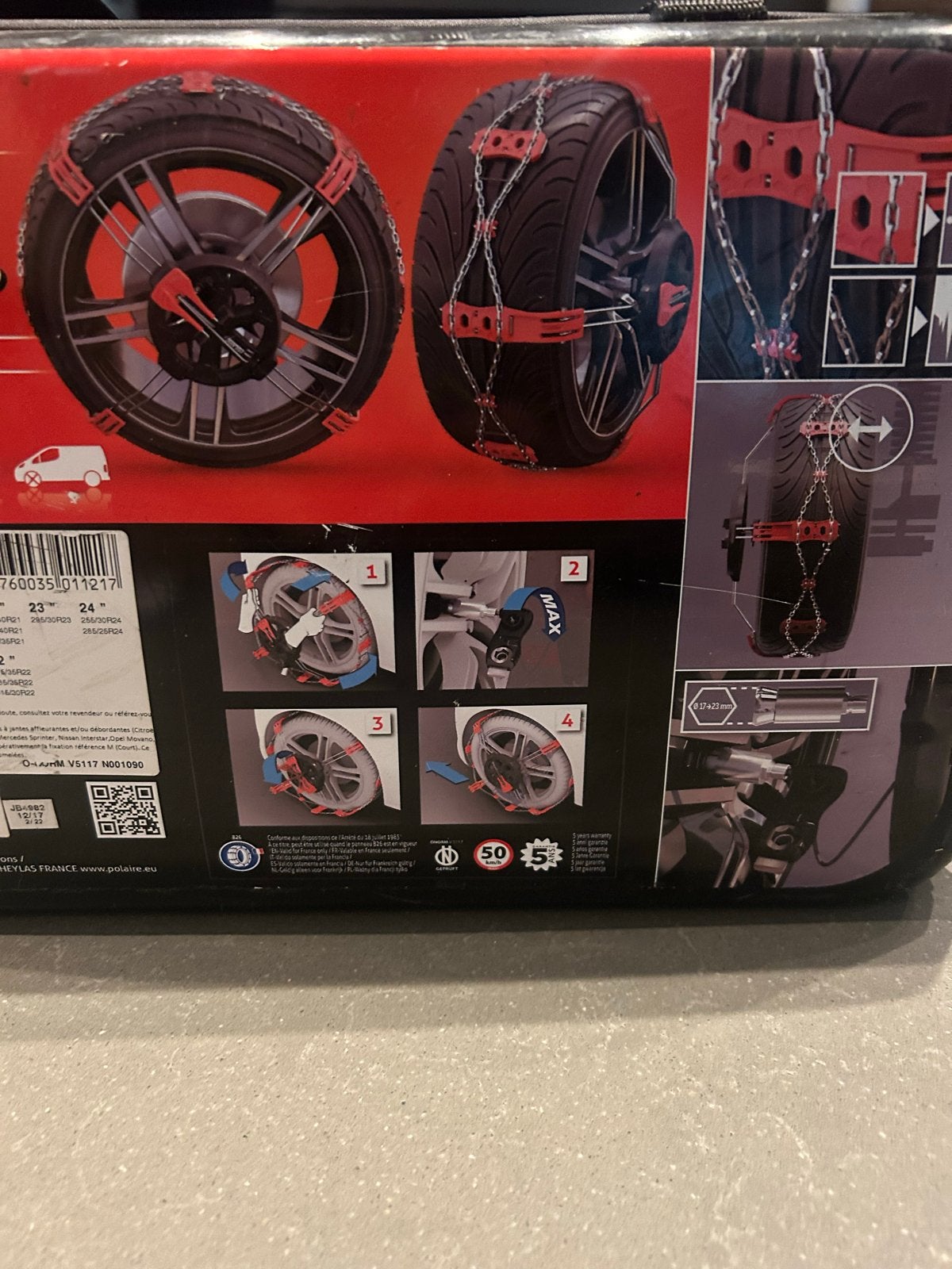 Polaire Steel Grip Sneeuwkettingen - Nooit gebruikt!, Auto diversen, Ophalen, Zo goed als nieuw