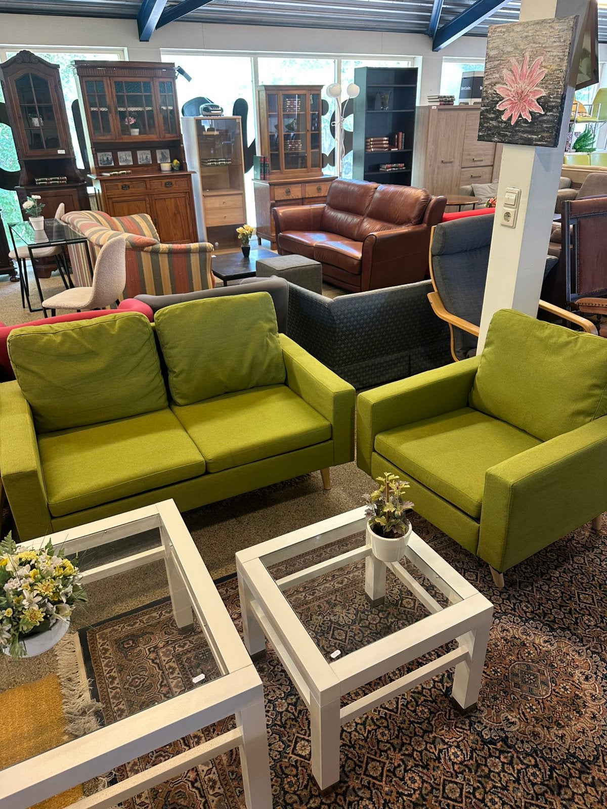Bank met stoel VIDA XL 130cm, Ophalen, Zo goed als nieuw, Vierpersoons of meer