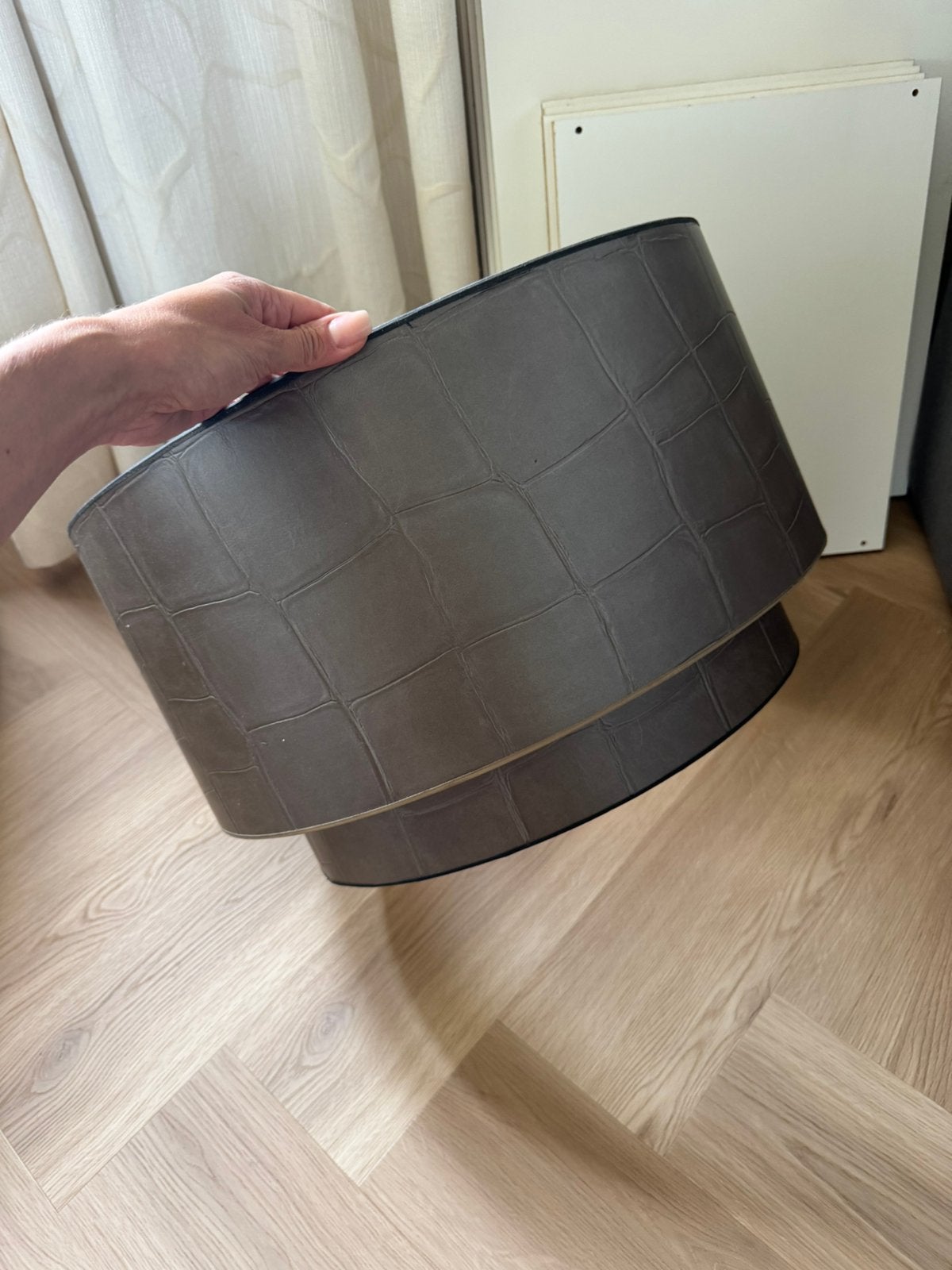 Luxe kroko lampenkap 50cm diameter, Huis en Inrichting, Lampen | Lampenkappen, Ophalen, Zo goed als nieuw, Rond