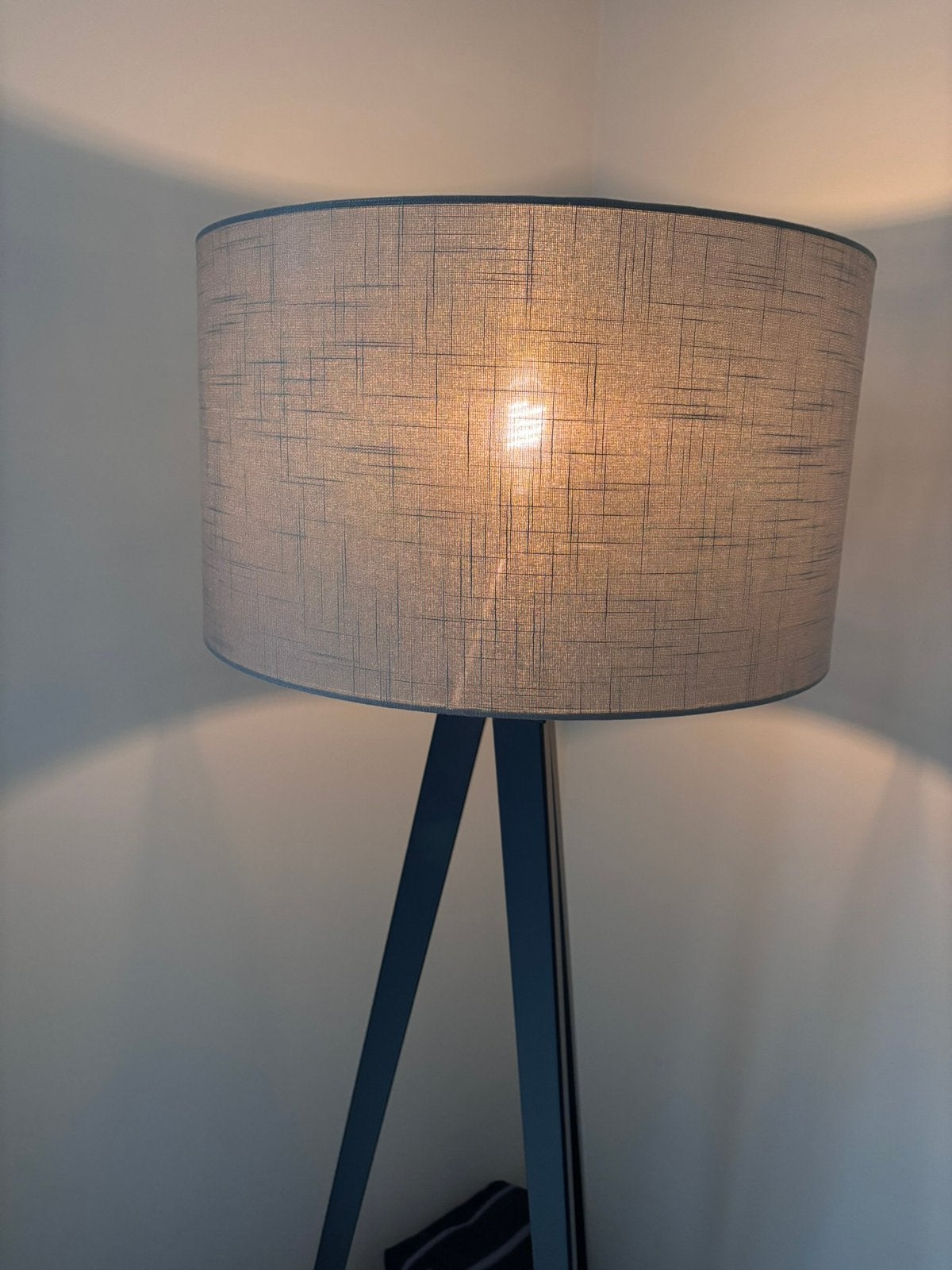 Z.g.a.n. Lampenkap Rietveld grijs Ø45 x 26 cm fitting E27, Huis en Inrichting, Lampen | Lampenkappen, Ophalen of Verzenden, Zo goed als nieuw