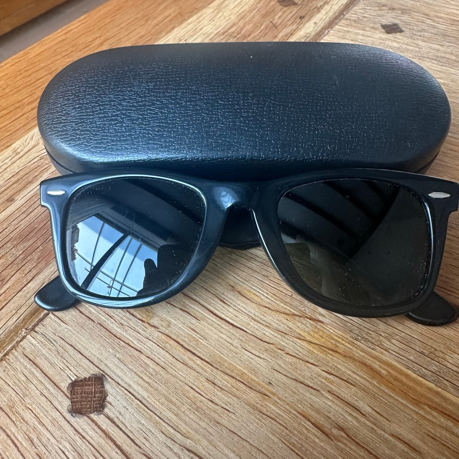 Ray-Ban Wayfarer Zonnebril B&L 5022 USA Zwart, Gebruikt, Zonnebril, Zwart, Ophalen of Verzenden