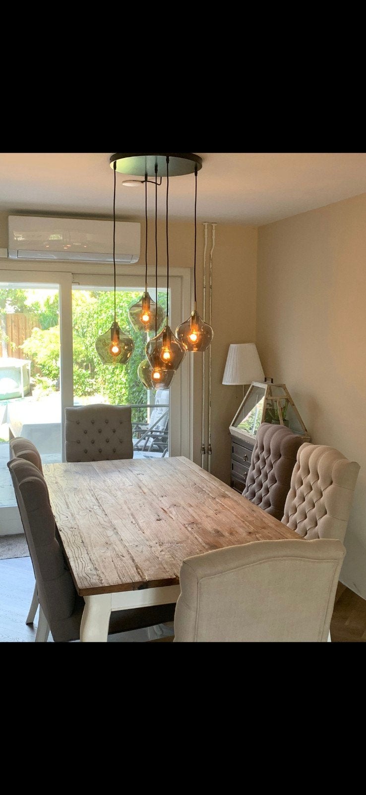 Landelijke eettafel stoelen 6 stuks - 2x taupe, 4x beige, Gebruikt, Overige kleuren, Ophalen of Verzenden, Landelijk
