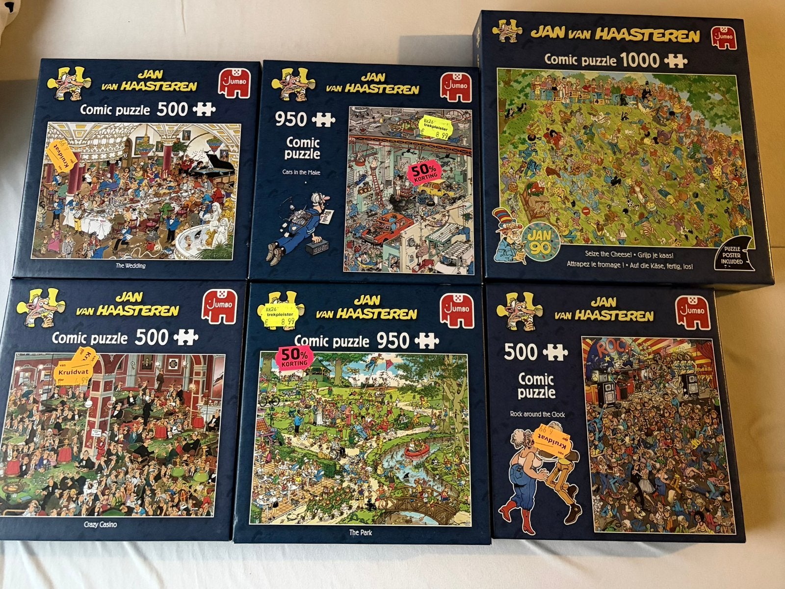 Jan van haasteren puzzels, Ophalen, 500 t/m 1500 stukjes, Zo goed als nieuw