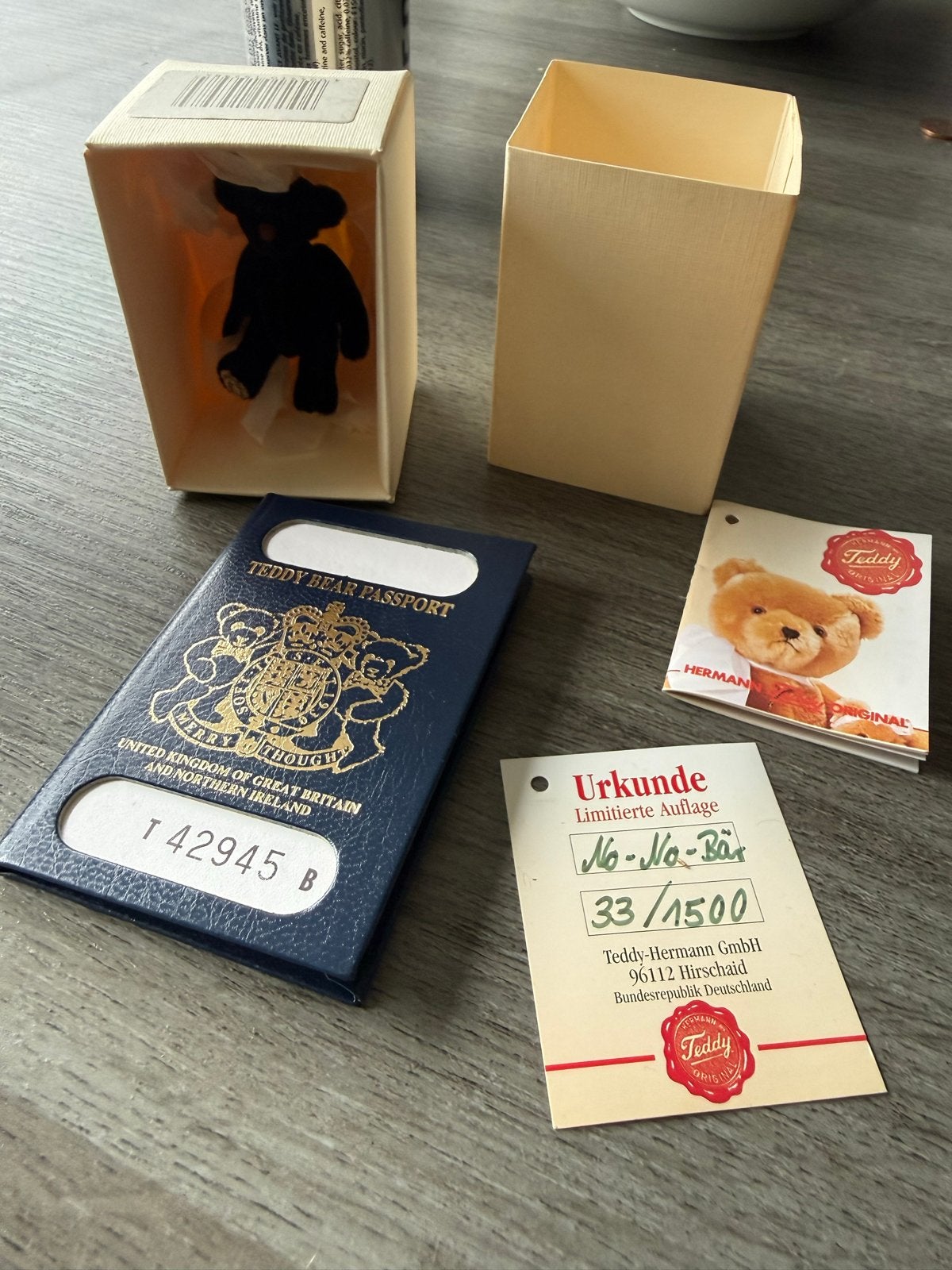 Hermann Teddy Mo-No-Bär - Gelimiteerde Editie, Ophalen of Verzenden, Zo goed als nieuw
