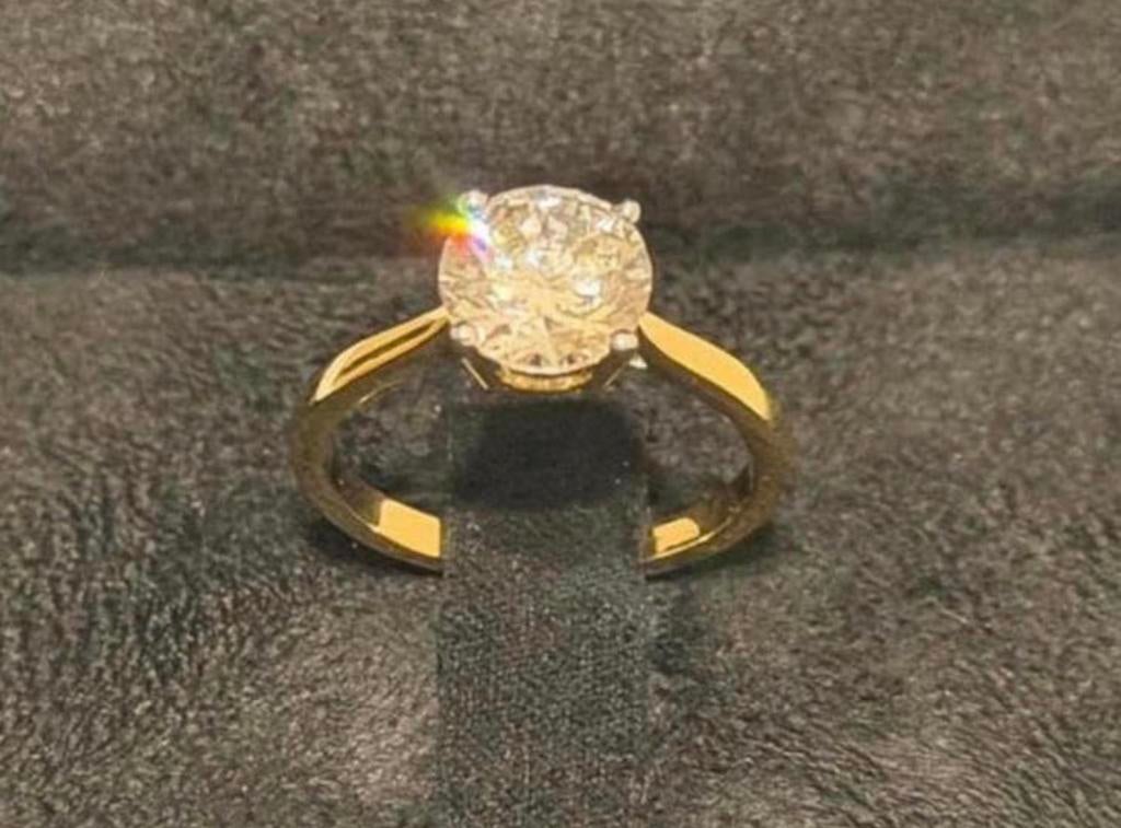 Nieuwe gouden solitaire ring met VS1 diamant van 2.00ct!, Sieraden, Tassen en Uiterlijk, Ringen, Nieuw, Ophalen of Verzenden, 17 tot 18