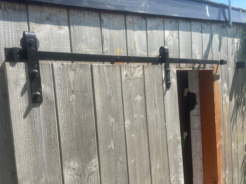 Schuifrail systeem., Ophalen, 150 tot 200 cm, Schuifpoort, Zo goed als nieuw