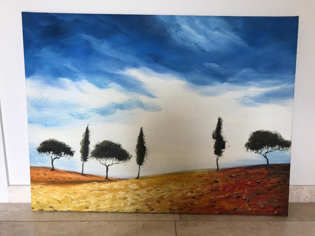 Leuk groot schilderij "TOSCANE', Ophalen