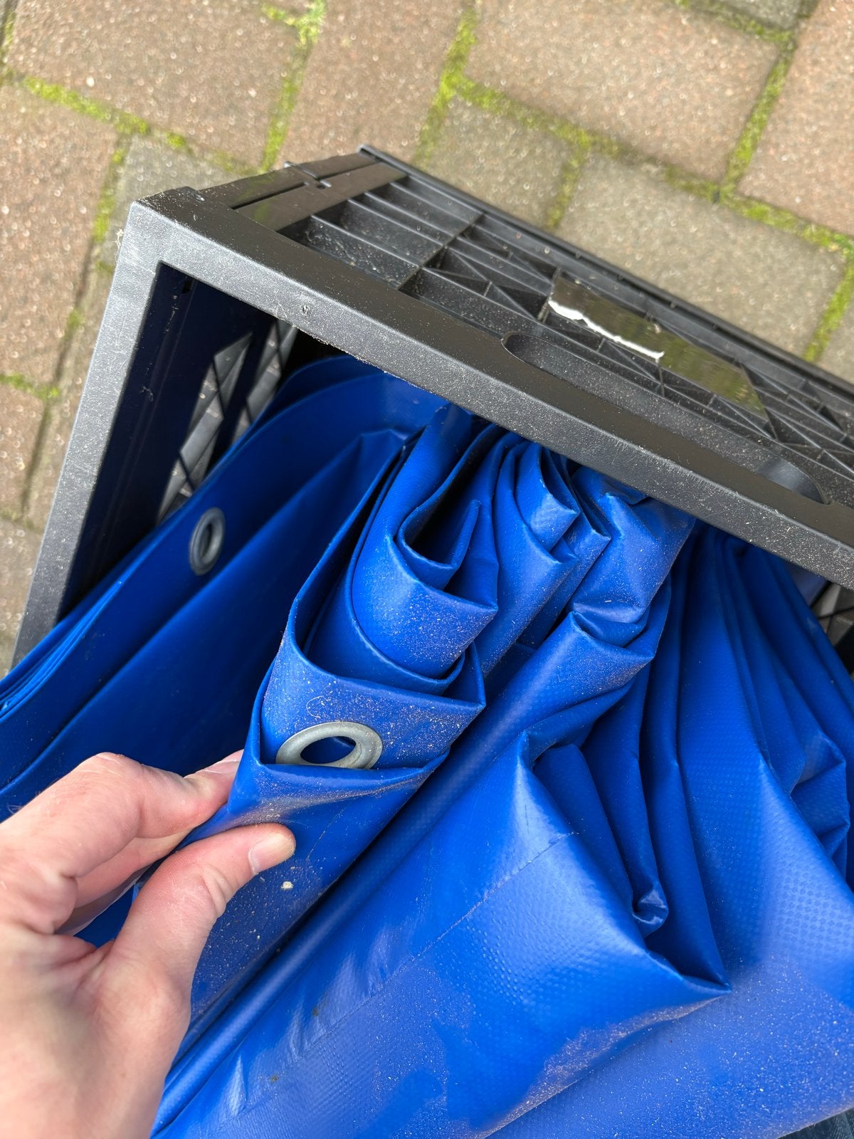 Blauw zware kwaliteit vrachtwagen zeil  - Zo goed als nieuw, Ophalen, Zo goed als nieuw, 15 m² of meer, Zeil