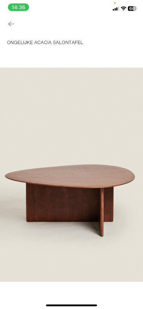ACACIA Salontafel bruin, Huis en Inrichting, Tafels | Salontafels, Ophalen, Zo goed als nieuw, Rechthoekig, 100 tot 150 cm