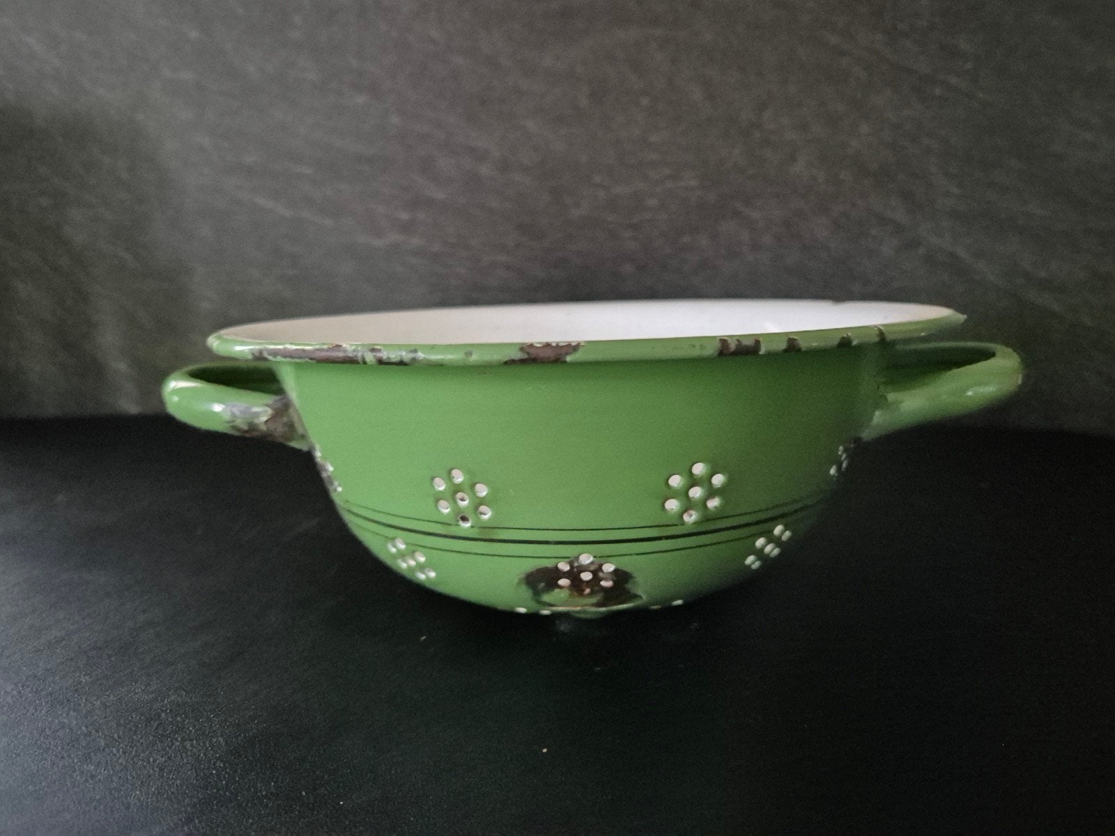Emaille groene vergiet, Ophalen of Verzenden