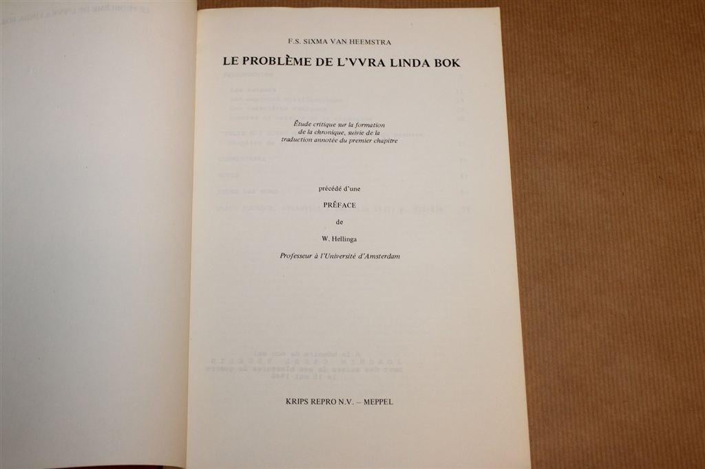 Oera Linda Bok — Étude Critique, Sixma van Heemstra [FR], Boeken, Ophalen of Verzenden, Gelezen