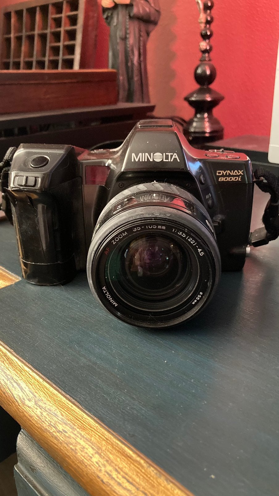 Minolta Dynax 8000i met 35 - 105 zoomlens analoog 35mm, Ophalen of Verzenden, Zo goed als nieuw, Spiegelreflex, Minolta