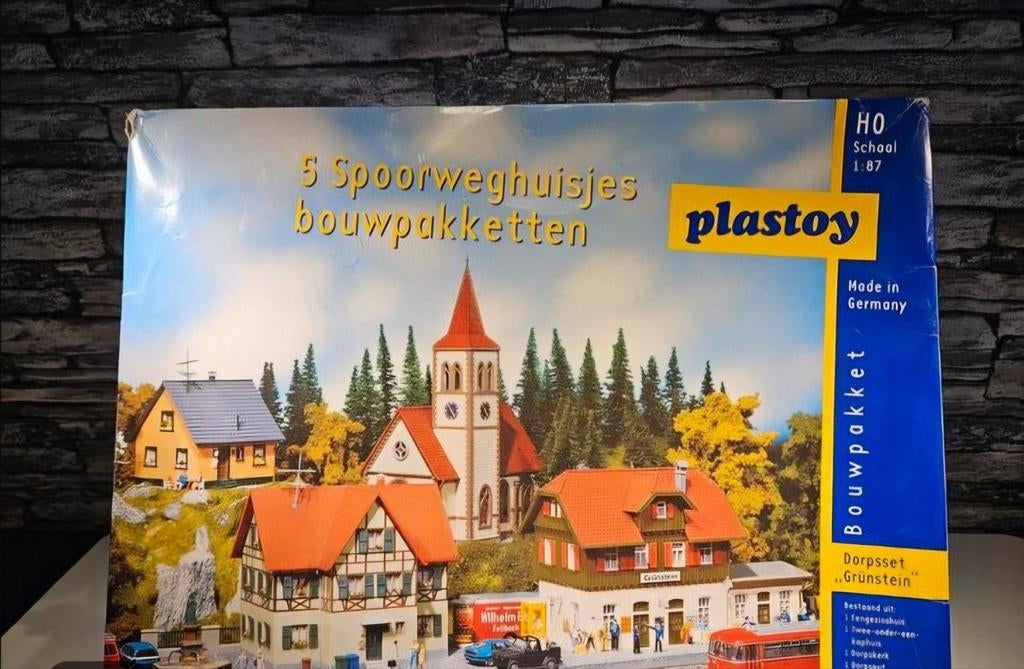 Bouwdoos Grunstein Dorpsset HO spoor trein 1:87, Overige merken, Gelijkstroom of Wisselstroom, Brug, Tunnel of Gebouw, Nieuw