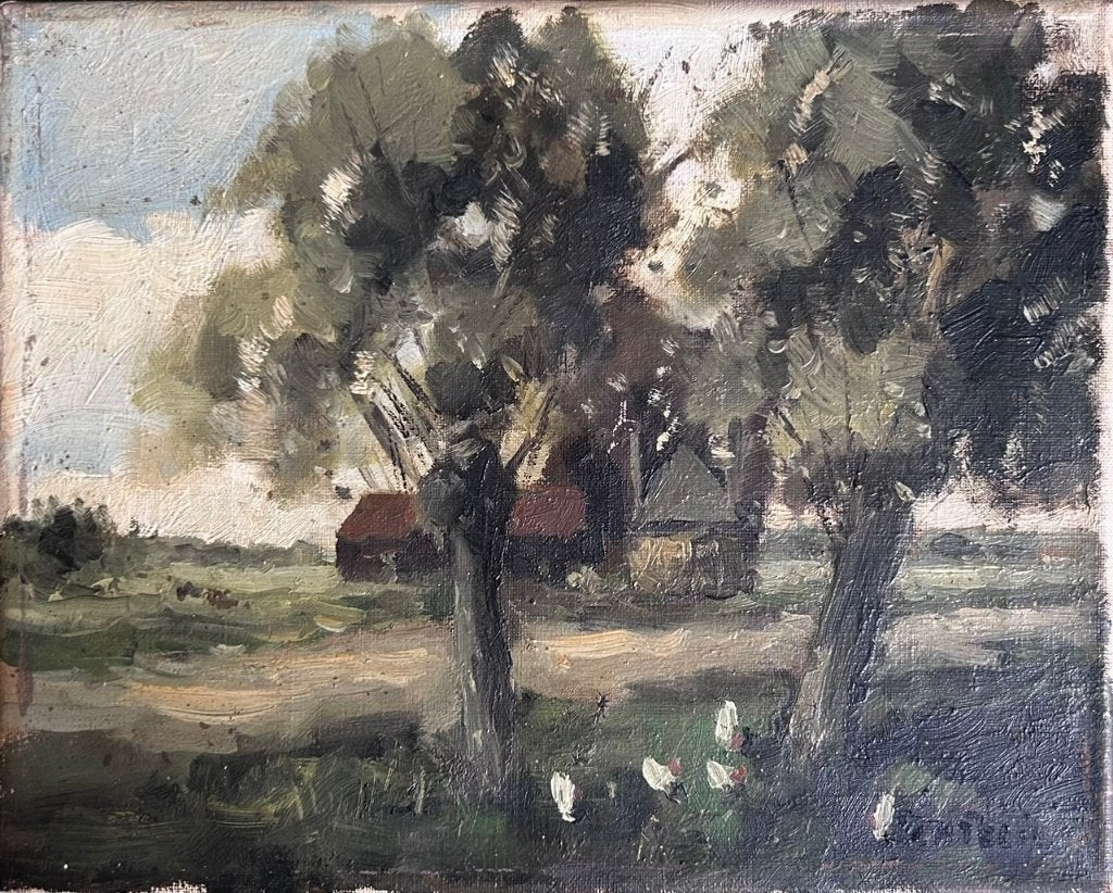 Charles Petit (Adriaan Terhell) - landschap schilderij, Antiek en Kunst, Kunst | Schilderijen | Klassiek, Ophalen of Verzenden