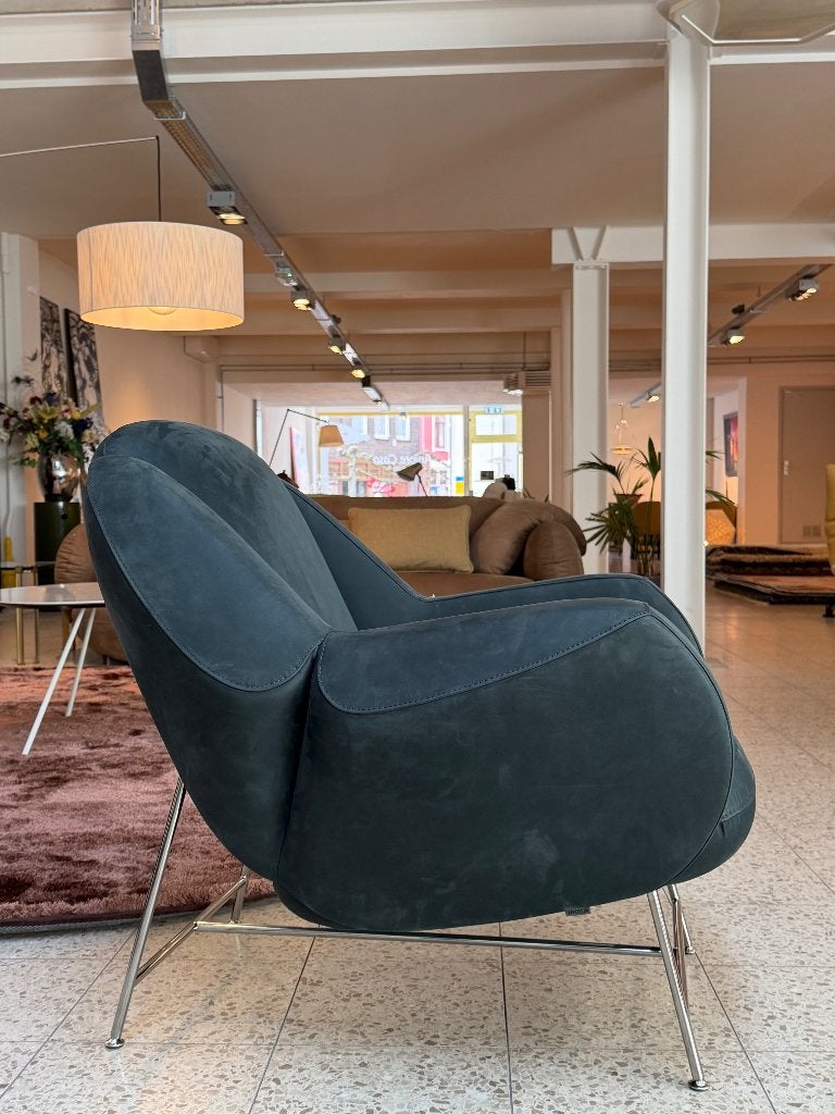 SALE Leolux Anton fauteuil leder, Ophalen, Nieuw, 75 tot 100 cm, Leer