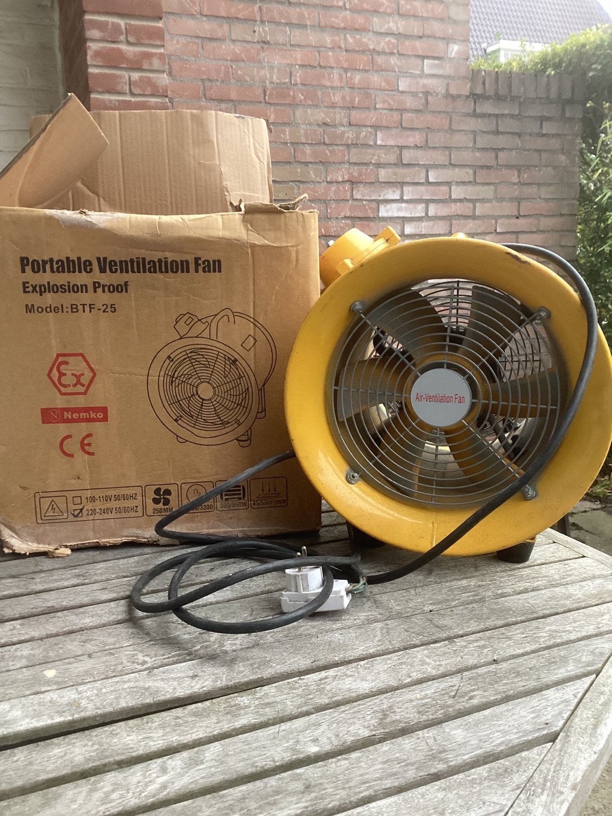 Explosiebestendige ventilator, Verzenden, Gebruikt, Ventilator en Afzuiger