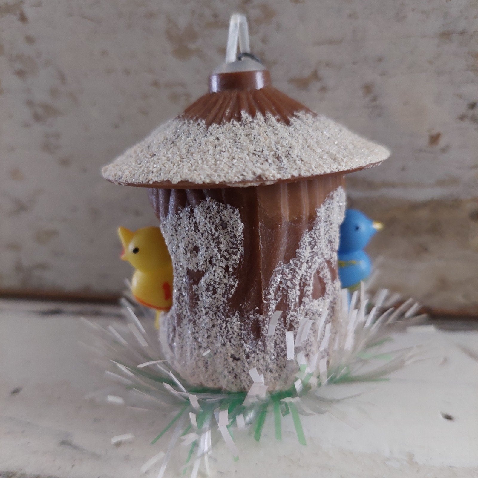oude kerst/vintage vogelkooi met 2 vogels, Diversen, Kerst, Ophalen of Verzenden
