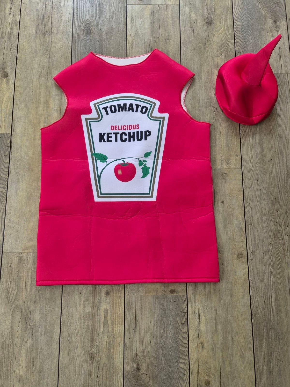 Ketchup Fles Kostuum - Carnaval, Ophalen of Verzenden, Zo goed als nieuw, Pak of Jurk
