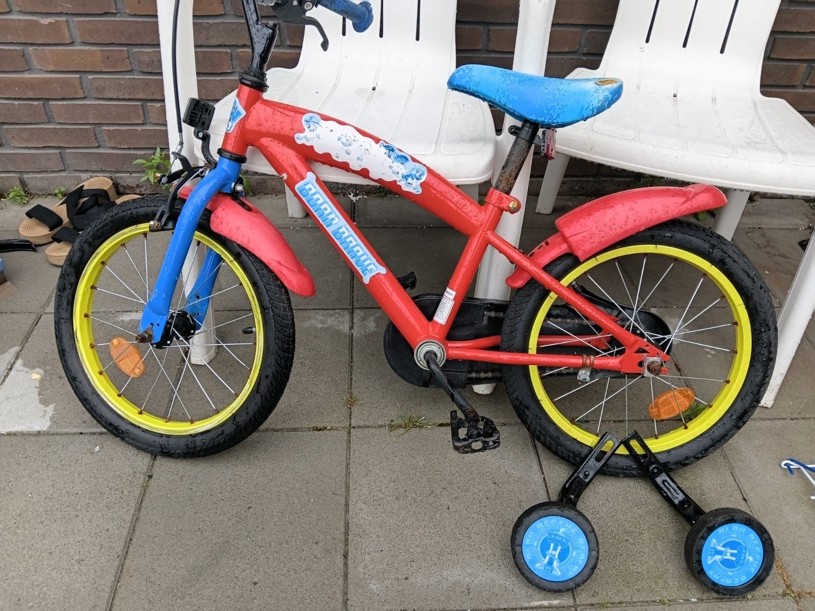 Paw Patrol 16 inch onderdelen: Band, Wiel, Zijwielt, Fietsen en Brommers, Fietsonderdelen, Ophalen, Band