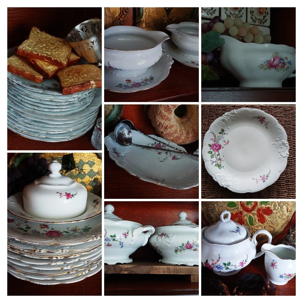 Wawel poland servies in één koop wit porselein bloemetjes, Ophalen