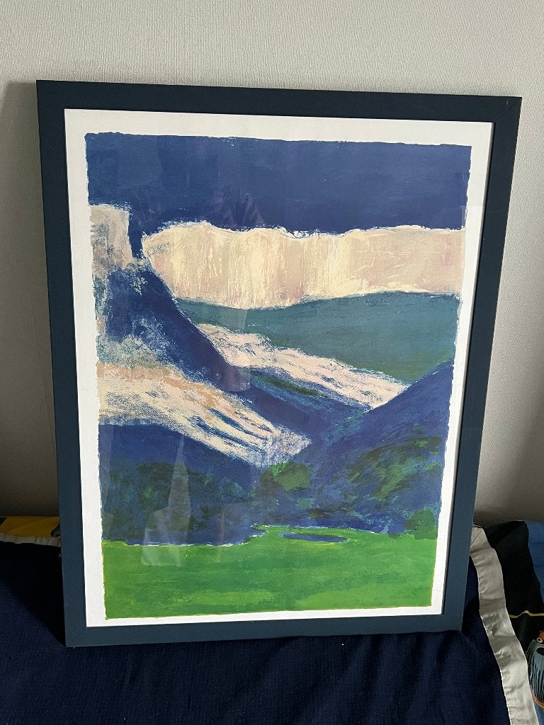 Originele print van het Vercors gebergte in Frankrijk., Huis en Inrichting, Ophalen of Verzenden, 75 – 100, 50 tot 75 cm, Print