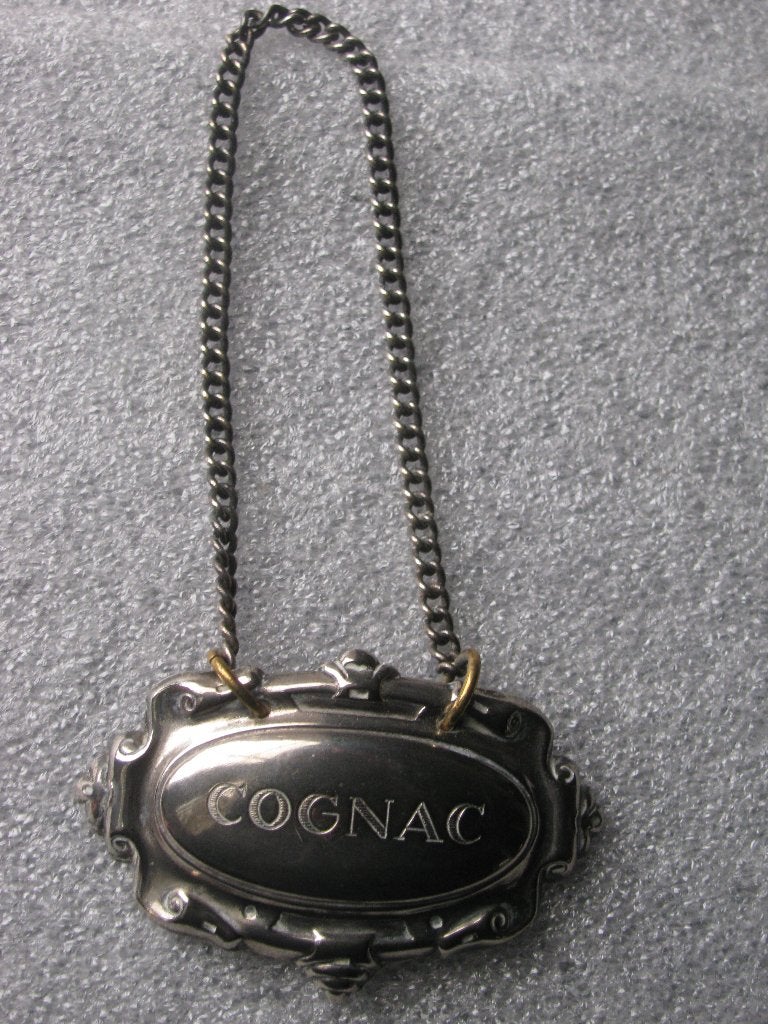 Zilver Kleurig Decanter Tag / Drank Schild - Cognac, Verzenden