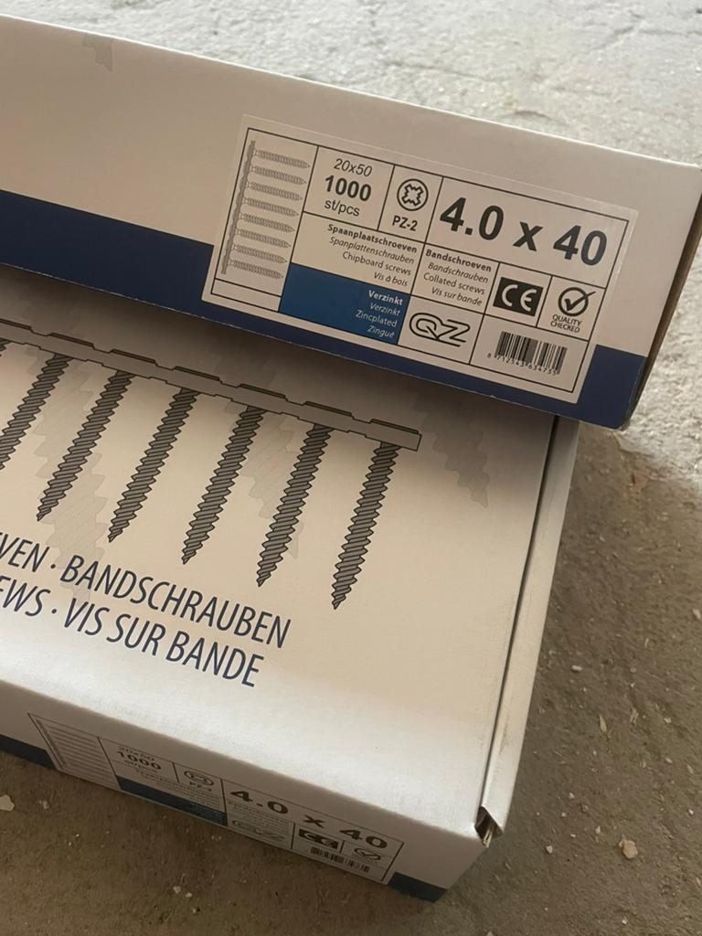 Bandschroeven Spaanplaat 4,0 x 40, Ophalen, Schroeven, Nieuw, Minder dan 50 mm