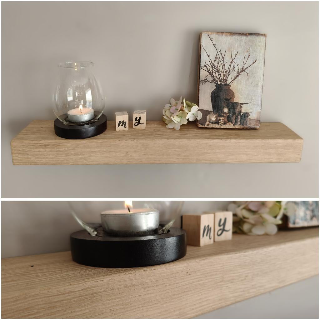 Zwevende wandplank eikenhout decoratie schap 43cm #151, Houtatelier M.Y., Info@myhoutatelier.nl, Nieuw, Ophalen of Verzenden