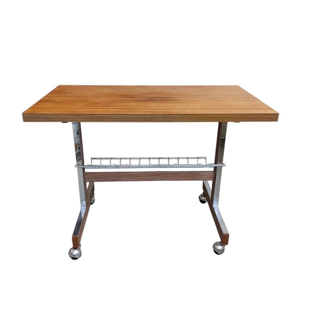 Vintage verrijdbare lectuurtafel, bijzettafel, Huis en Inrichting, Ophalen, Gebruikt, Onbekend, Onbekend