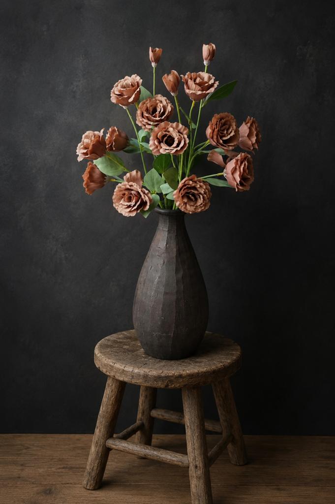 Countryfield vaas met Azin koffiekleurige rozen - 37 cm, Ophalen of Verzenden
